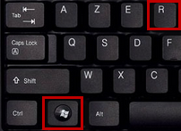 Appuyer sur la touche avec le logo Windows et la touche R sur le clavier
